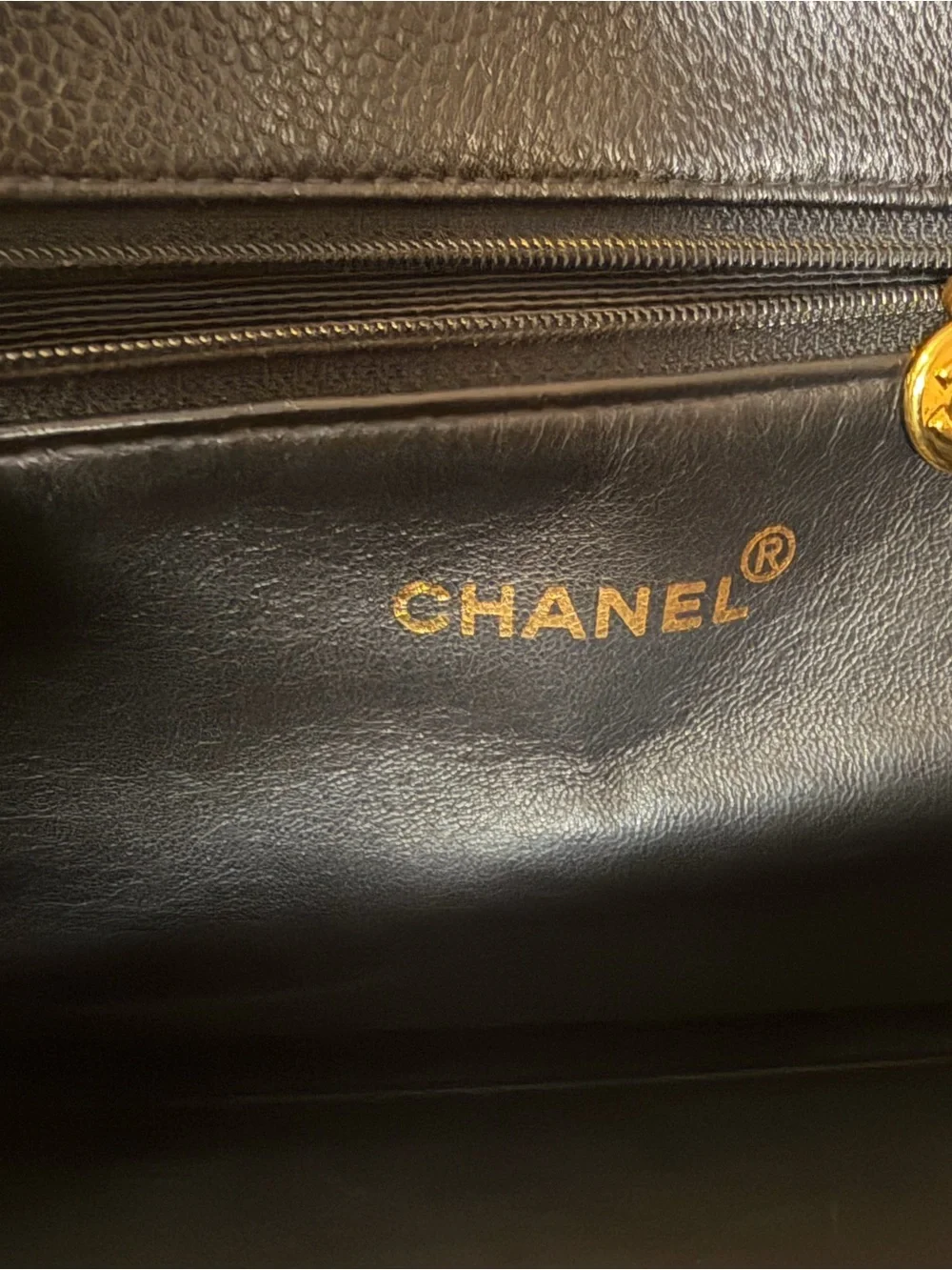 Chanel Vintage Grand Shopping Tote GST Black Caviar Gold Hardware 5 Series COA